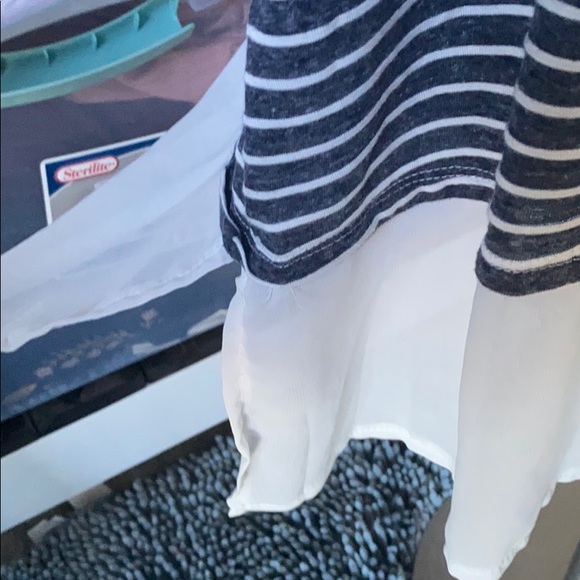 Gray and White Striped Blouse - Picture 2 of 4